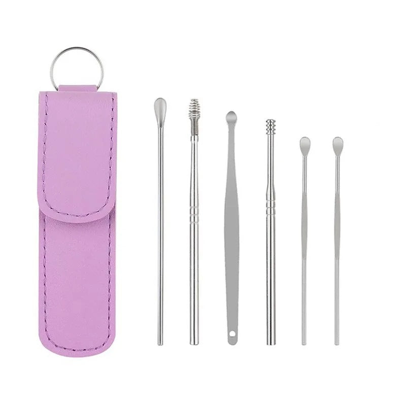 Ear 6-Piece Stainless Steel Ear Pick Cleaning Kit