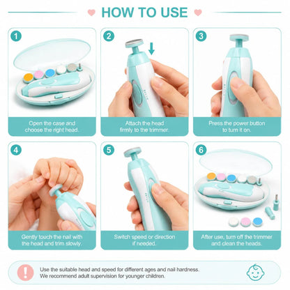 6 in 1 Electric Baby Nail Trimmer & Clipper Set