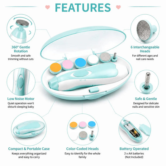 6 in 1 Electric Baby Nail Trimmer & Clipper Set