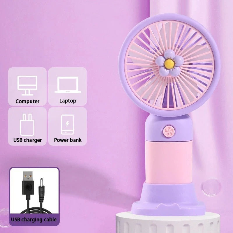 Portable Mini Floral Handheld Fan