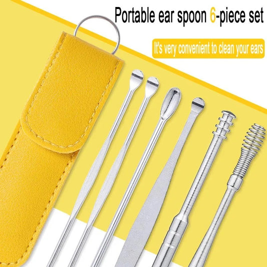 Ear 6-Piece Stainless Steel Ear Pick Cleaning Kit