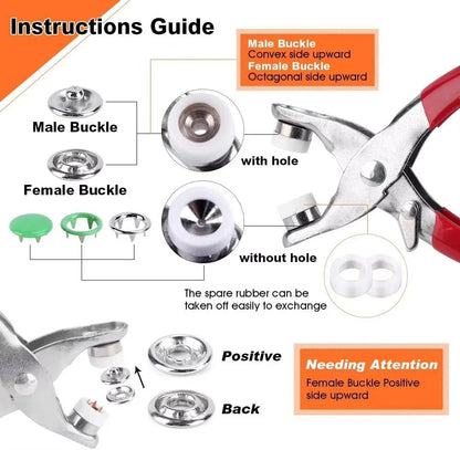 Snap Craft Metal Snap Buttons Set