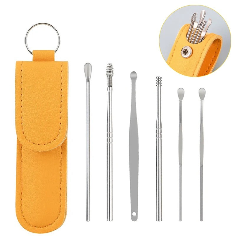 Ear 6-Piece Stainless Steel Ear Pick Cleaning Kit