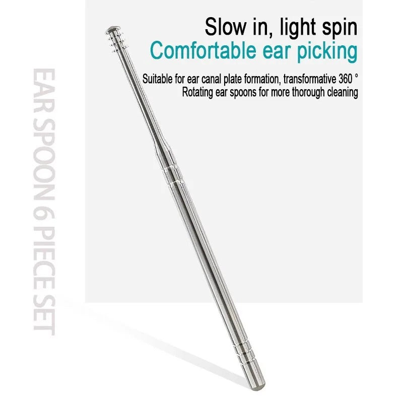 Ear 6-Piece Stainless Steel Ear Pick Cleaning Kit