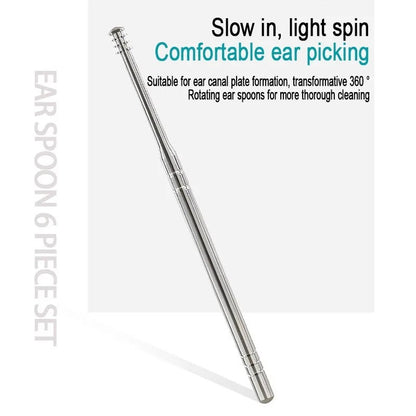 Ear 6-Piece Stainless Steel Ear Pick Cleaning Kit