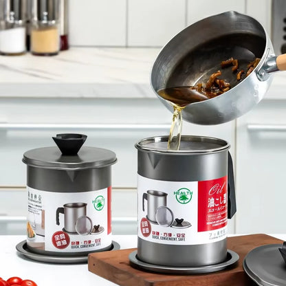 Fine Mesh Oil Strainer Pot