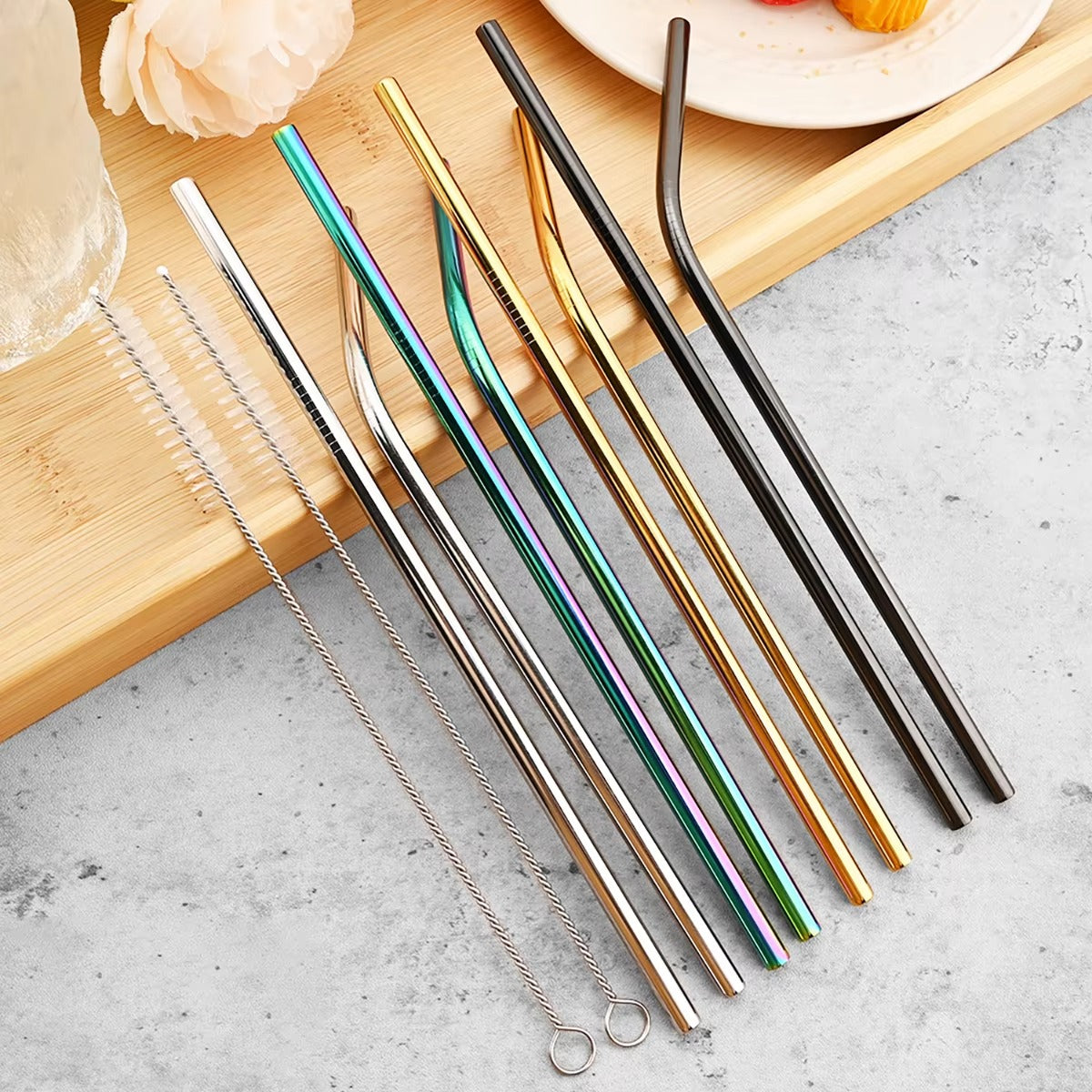 Eco Sip Reusable Stainless Steel Straw Set