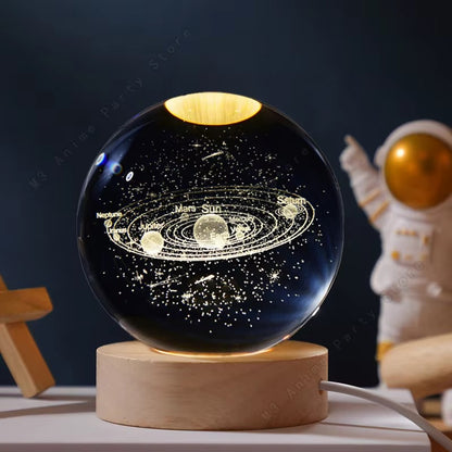 Galaxy Glow 3D Crystal Ball Night Light