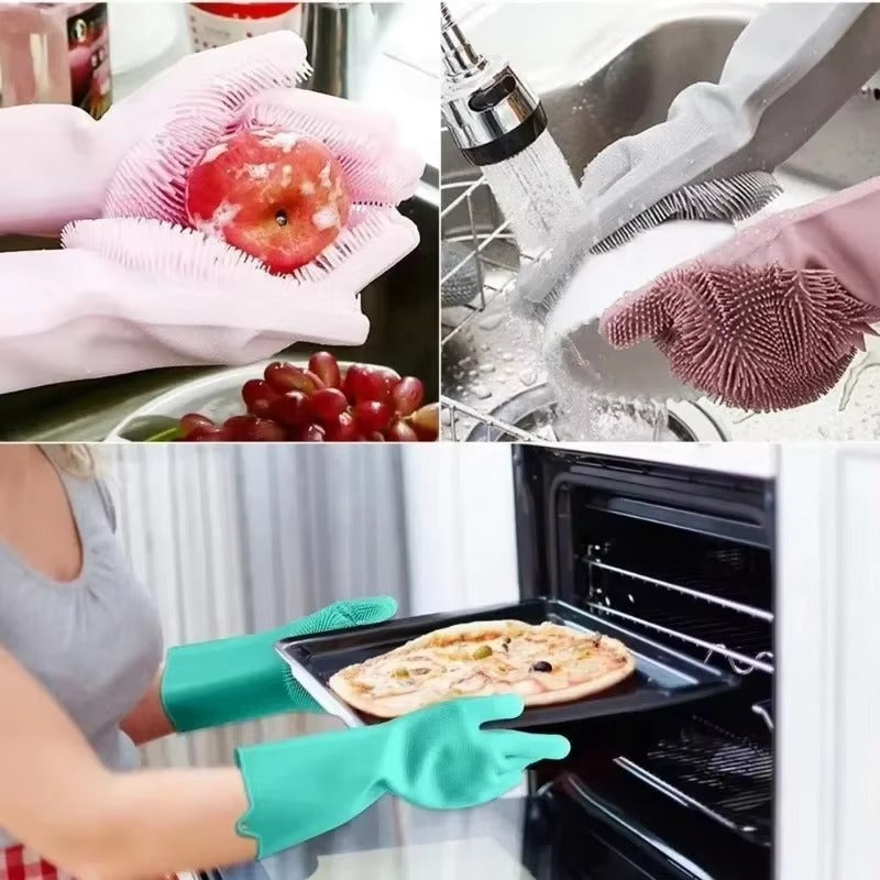 Scrub Shield Silicone Dishwashing Gloves