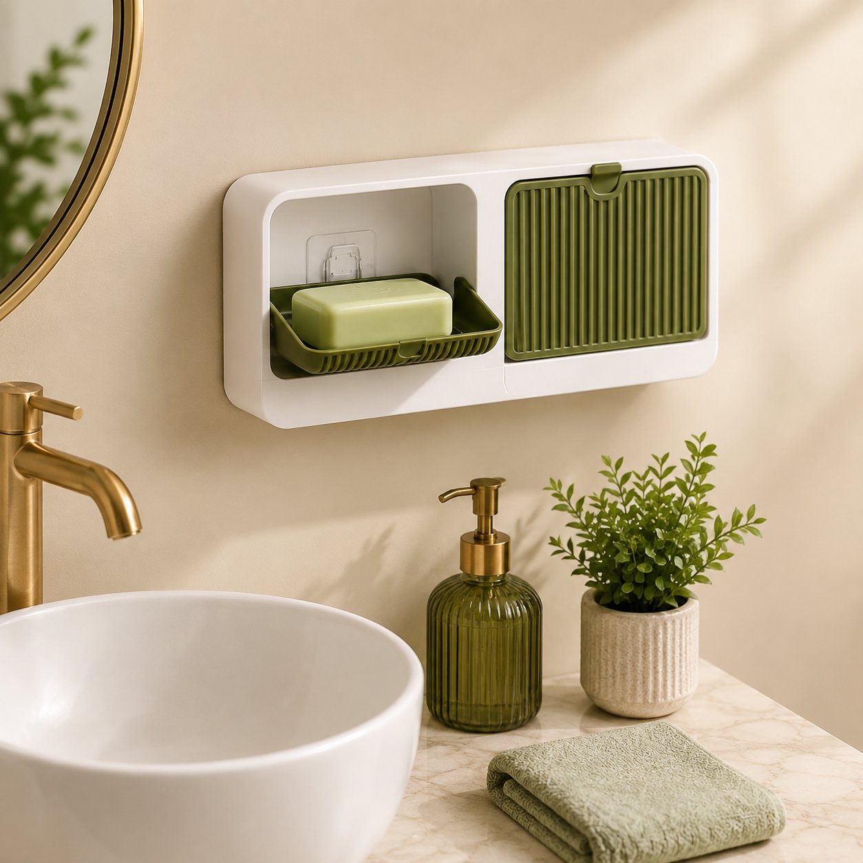 Double Wall Mounted Soap Holder – No Drilling